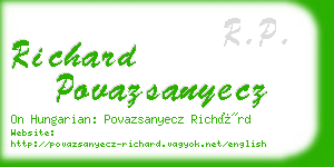 richard povazsanyecz business card